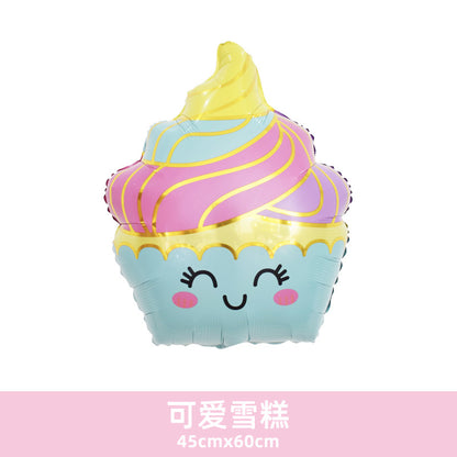 Donut Popcorn Hot Dog Ice Cream Birthday Food Dessert Balloon