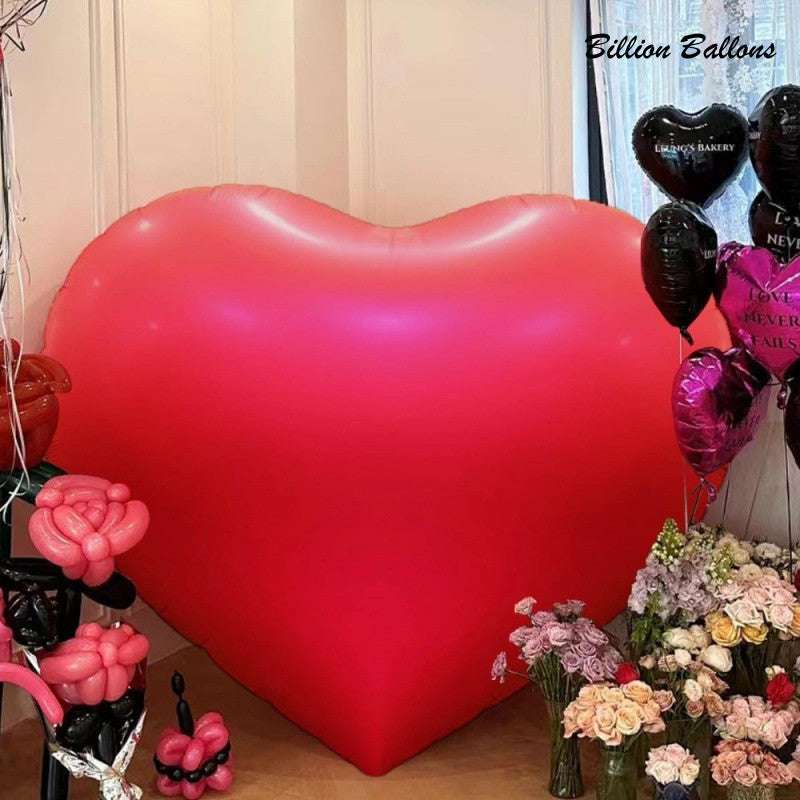 Billion Balloons 63 inch Red Huge Giant Heart Foil Balloon