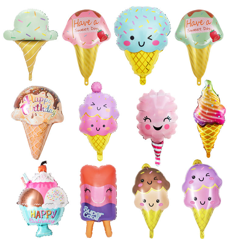Donut Popcorn Hot Dog Ice Cream Birthday Food Dessert Balloon