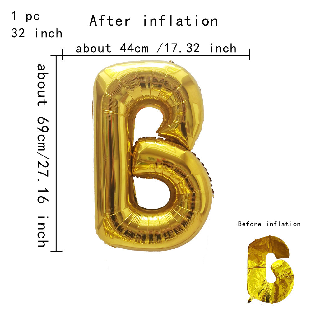 Personalized 32inch Gold Aluminum Balloons Event Decoration Min.50PCS