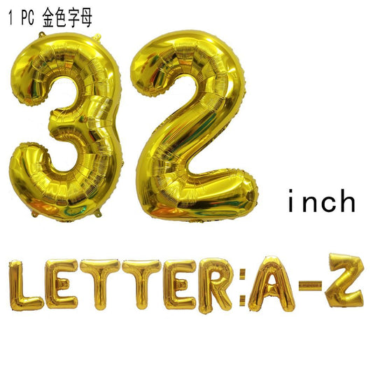 Personalized 32inch Gold Aluminum Balloons Event Decoration Min.50PCS