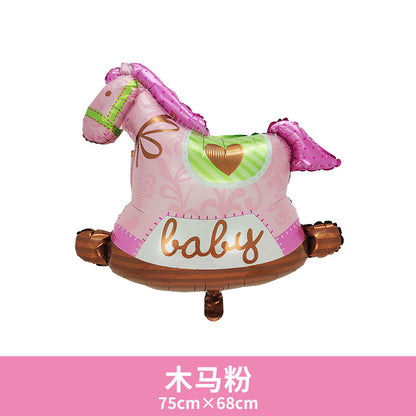 Aluminum Foil Carousel Balloon Baby First Birthday Min.50PCS