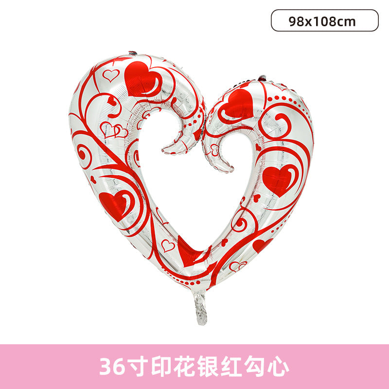 Aluminum Foil Heart Balloons for Valentine Wedding