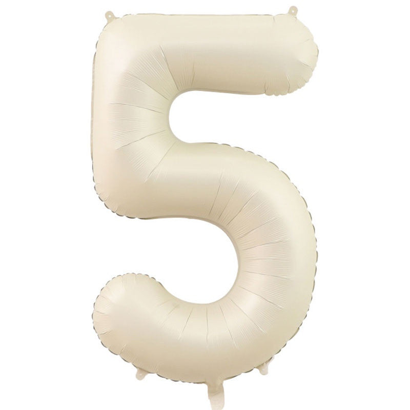 Billion Balloons 18/40Inch Number Balloons 0-9 Large Digital Heart Foil Beige Balloon