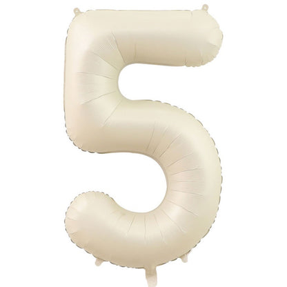 Billion Balloons 18/40Inch Number Balloons 0-9 Large Digital Heart Foil Beige Balloon