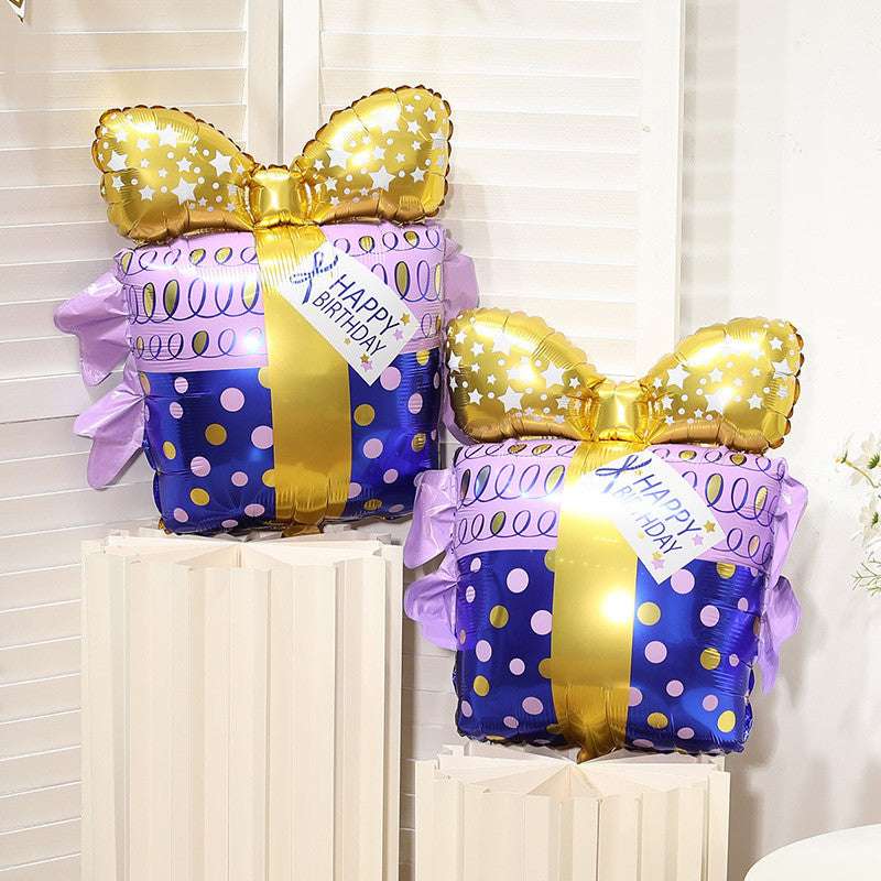 Billion Balloon Bowknot Box Gift Blue Green Aluminum Foil Balloon