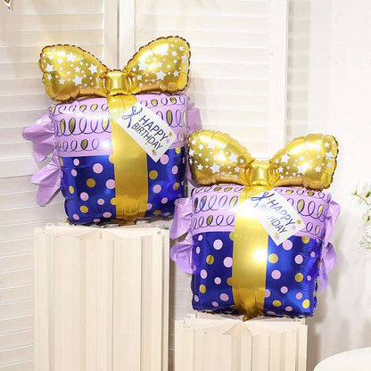 Billion Balloon Bowknot Box Gift Blue Green Aluminum Foil Balloon