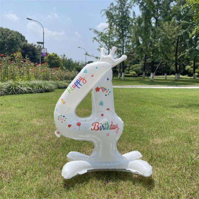 Billion Balloons 32Inches Birthday Anniversary Balloons White Crown Number Foil Balloon