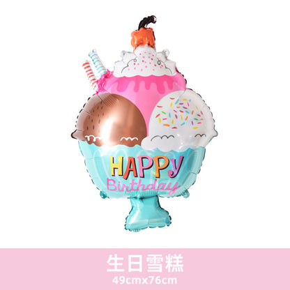 Donut Popcorn Hot Dog Ice Cream Birthday Food Dessert Balloon
