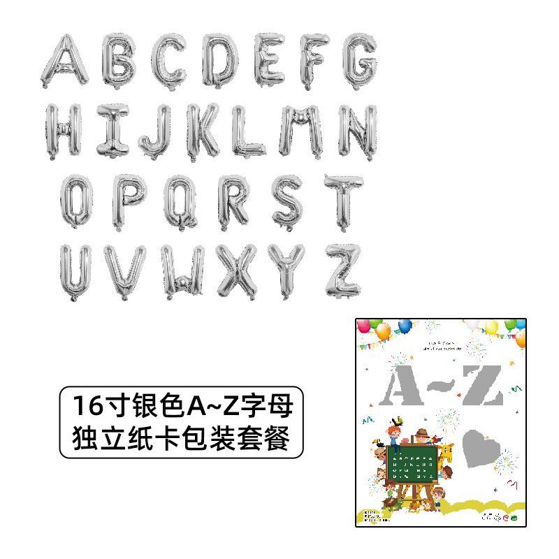 16 Inches Birthday Creative A to Z Foil Balloon Pack Min.50PCS