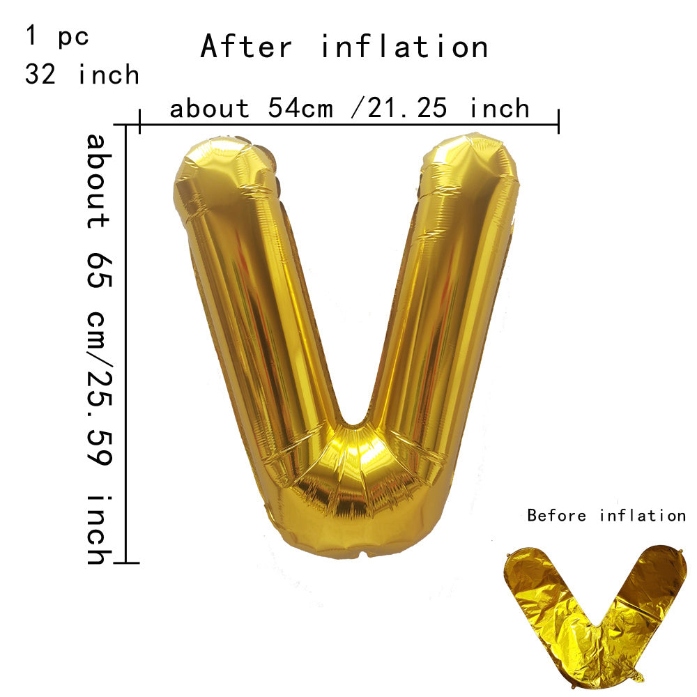 Personalized 32inch Gold Aluminum Balloons Event Decoration Min.50PCS