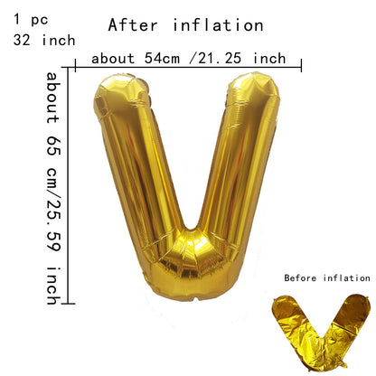 Personalized 32inch Gold Aluminum Balloons Event Decoration Min.50PCS