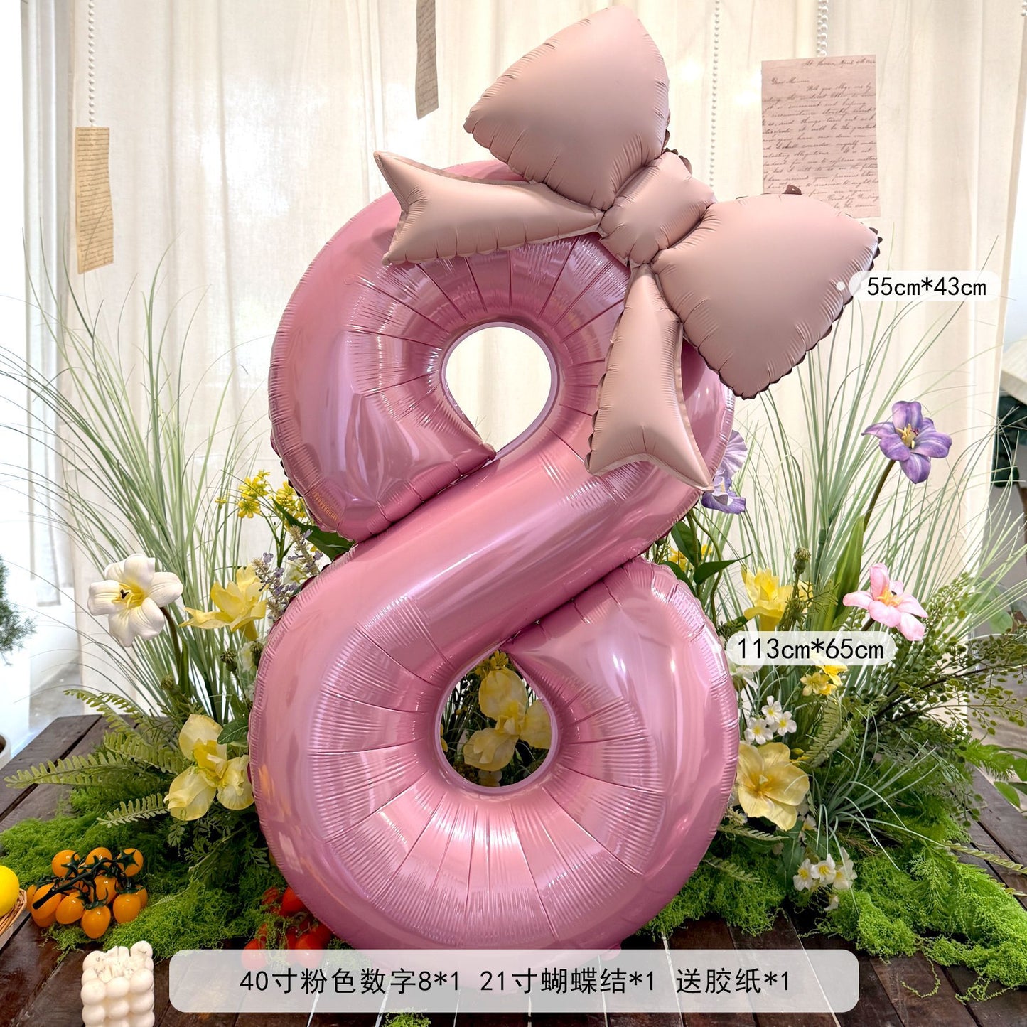 40inch Large Number Matte Bowknot Balloons Baby Birthday Party Decor Min.50PCS