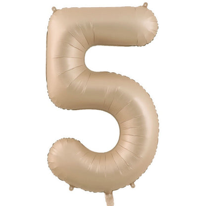 Billion Balloons 18/40Inch Number Balloons 0-9 Large Digital Heart Foil Beige Balloon