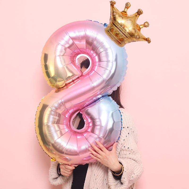 Billion Balloons 32inch Gradient Rainbow color Number 0-9 Foil balloons