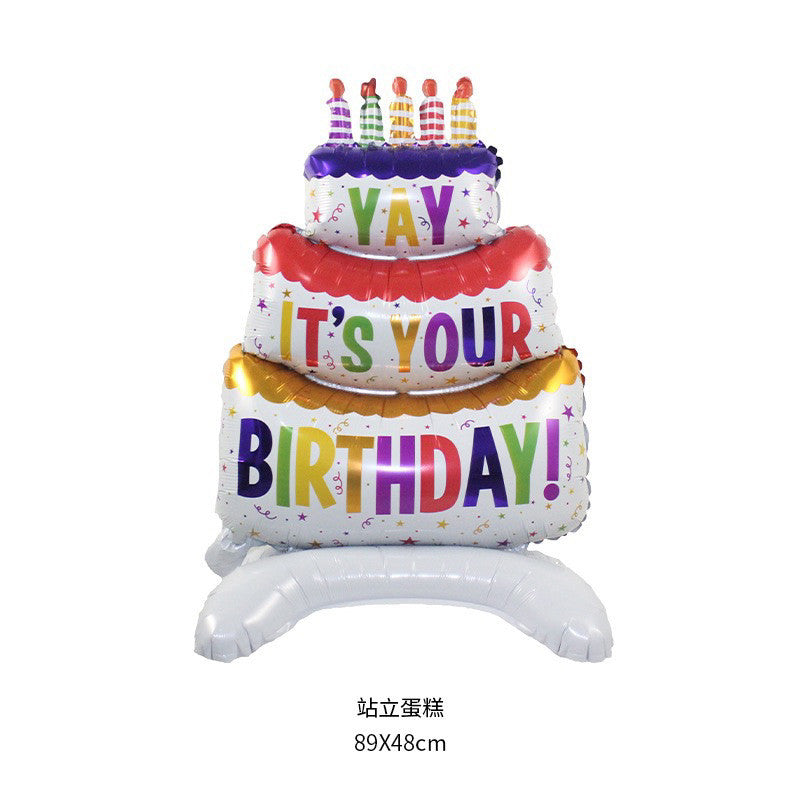 Billion Balloons Standing Cake Foil Balloon With Base Birthday Party Decoration Min.50PCS