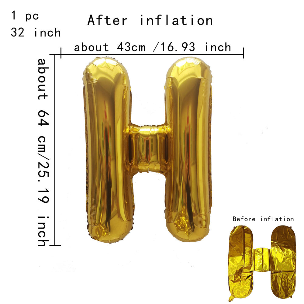 Personalized 32inch Gold Aluminum Balloons Event Decoration Min.50PCS