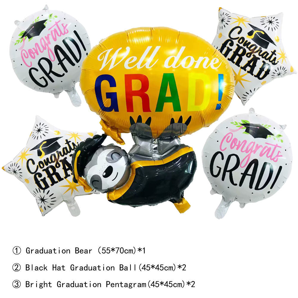 High School Graduation Set Aluminum Foil Balloons Hat Photo Frame Balls Min.50PCS