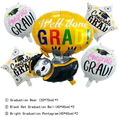 High School Graduation Set Aluminum Foil Balloons Hat Photo Frame Balls Min.50PCS