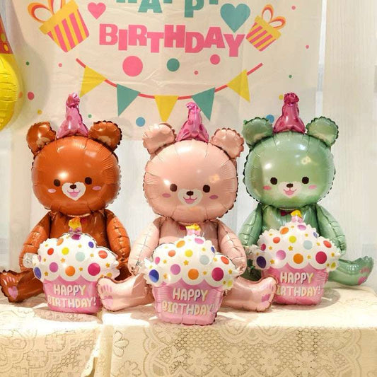Billion Balloons 2/3Feet Teddy Bear Cakes Foil Balloon