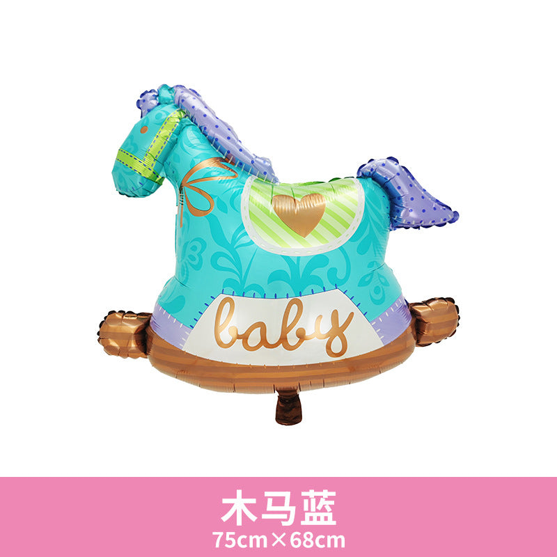 Aluminum Foil Carousel Balloon Baby First Birthday Min.50PCS
