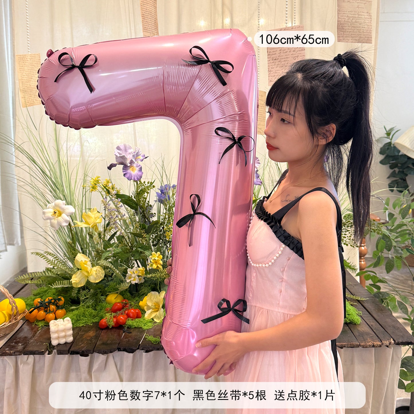 Pink Ribbon Large Number 40inch Foil Balloon Birthday Party Decor Min.50PCS