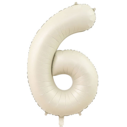 Billion Balloons 18/40Inch Number Balloons 0-9 Large Digital Heart Foil Beige Balloon