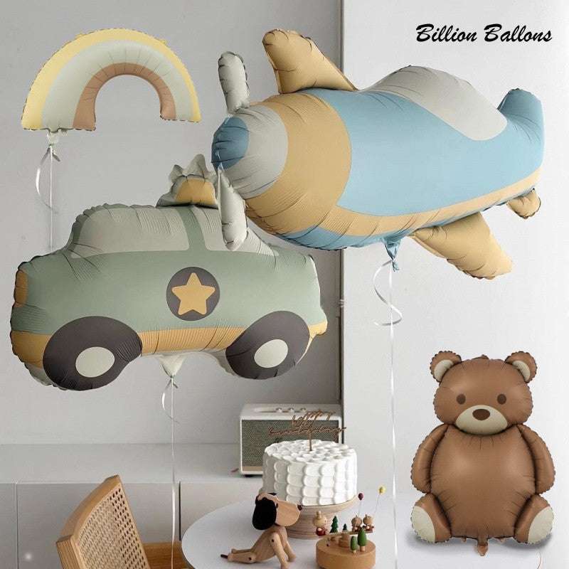 Billion Balloons Matte Frosted Car Airplane Teddy Bear Aluminum Film Balloon