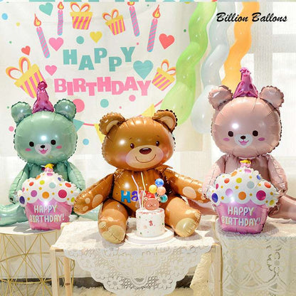 Billion Balloons 2/3Feet Teddy Bear Cakes Foil Balloon