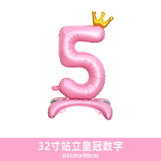 32inch Crown Number Balloon Pink Blue Gold Silver Black Min.50PCS