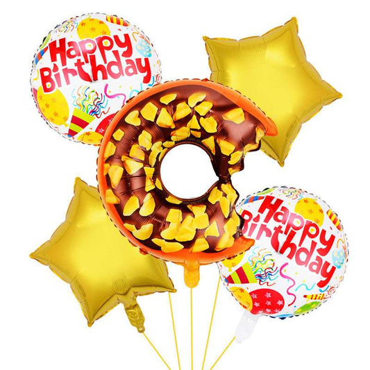 Billion Balloons Donut Birthday Ball Five-Piece Suit Aluminum Balloon