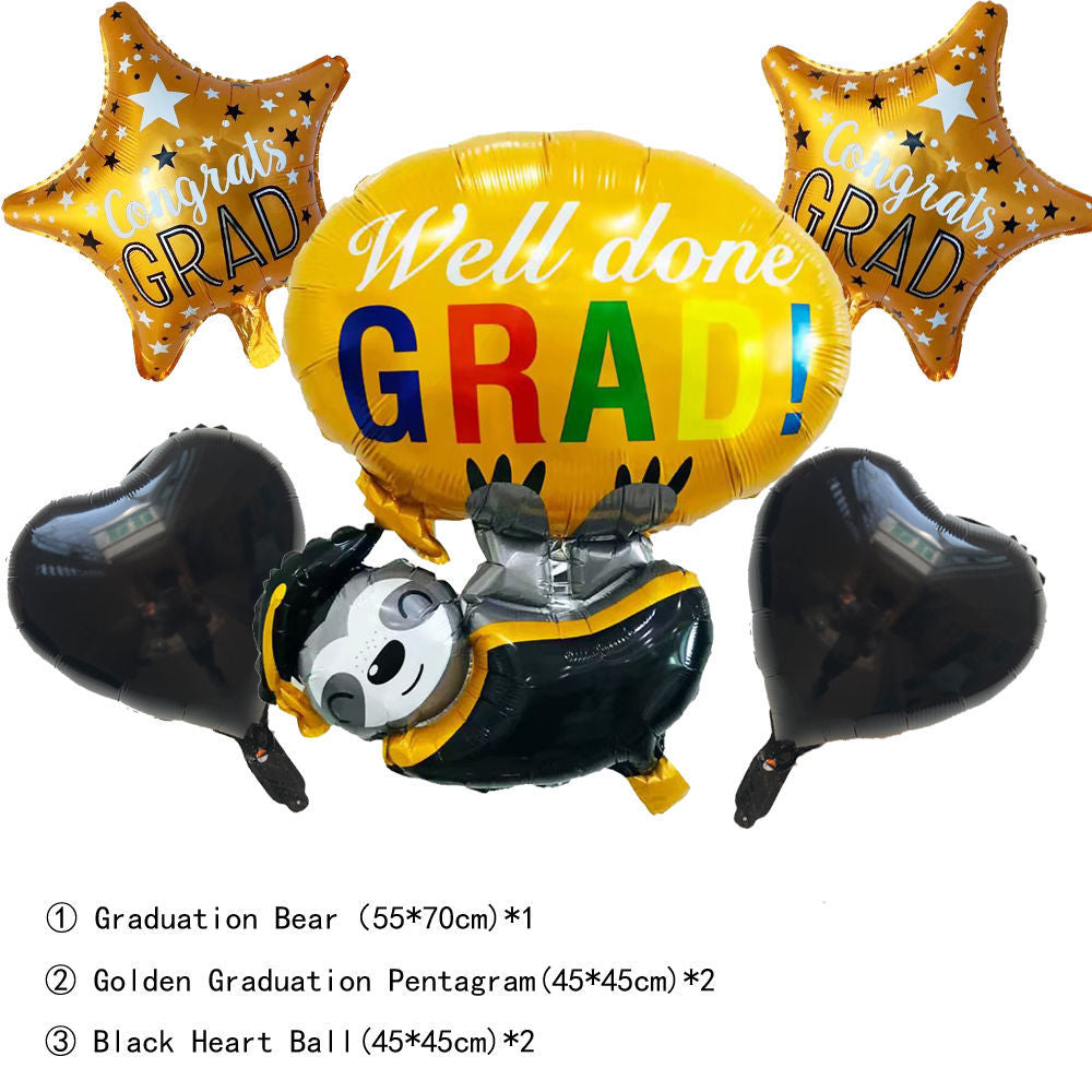 High School Graduation Set Aluminum Foil Balloons Hat Photo Frame Balls Min.50PCS
