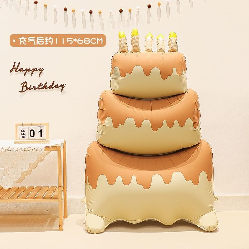 Billion Balloons INS Style Matte Bear Cake Aluminum Film Balloons Min.50PCS