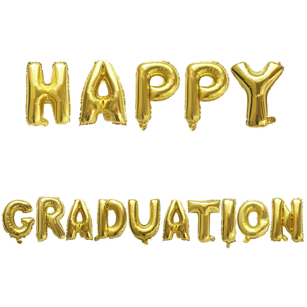 High School Graduation Set Aluminum Foil Balloons Hat Photo Frame Balls Min.50PCS