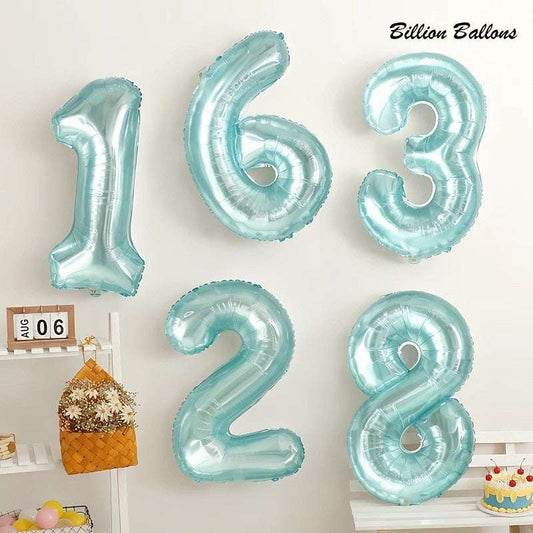 Billion Balloons 32Inch Blue Crystal Digital Balloon Birthday Balloon
