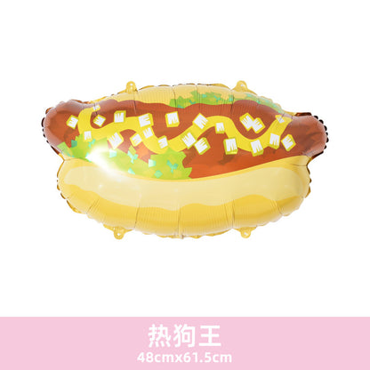 Donut Popcorn Hot Dog Ice Cream Birthday Food Dessert Balloon