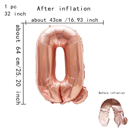 32inch Rose Gold Capital Letters Aluminum Foil Balloons for Birthday Party New Year's Eve Party Wedding Decoration