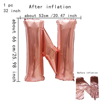 32inch Rose Gold Capital Letters Aluminum Foil Balloons for Birthday Party New Year's Eve Party Wedding Decoration