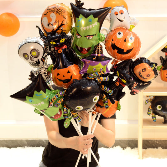 Mini Halloween Decor Balloons Ghost Festival Bat Pumpkin Skull Film Min.100PCS