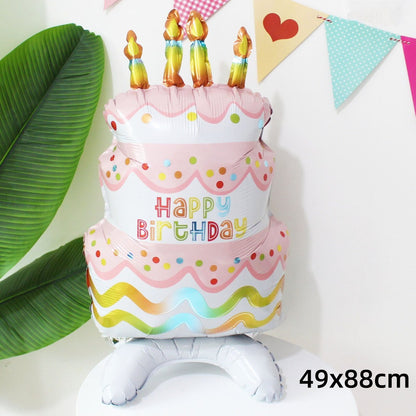 Billion Balloons Standing Cake Foil Balloon With Base Birthday Party Decoration Min.50PCS