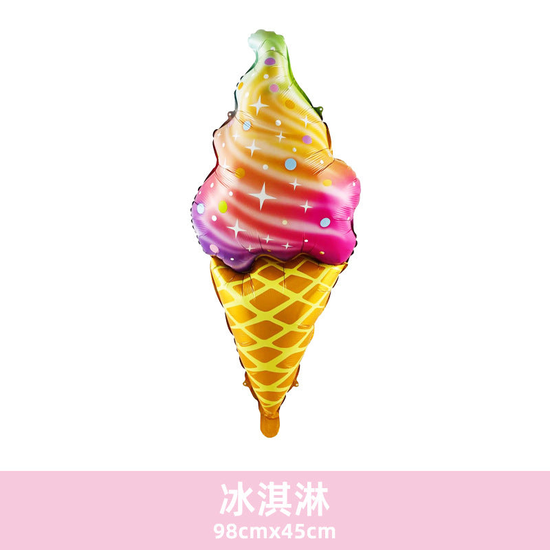 Donut Popcorn Hot Dog Ice Cream Birthday Food Dessert Balloon