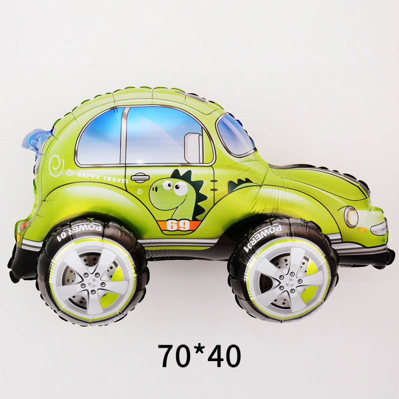Billion Balloons 4D Car Excavator Fire Truck Ambulance Police Car School Bus Train Vehicle Tank Aluminum Foil Balloon