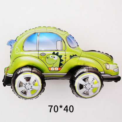 Billion Balloons 4D Car Excavator Fire Truck Ambulance Police Car School Bus Train Vehicle Tank Aluminum Foil Balloon