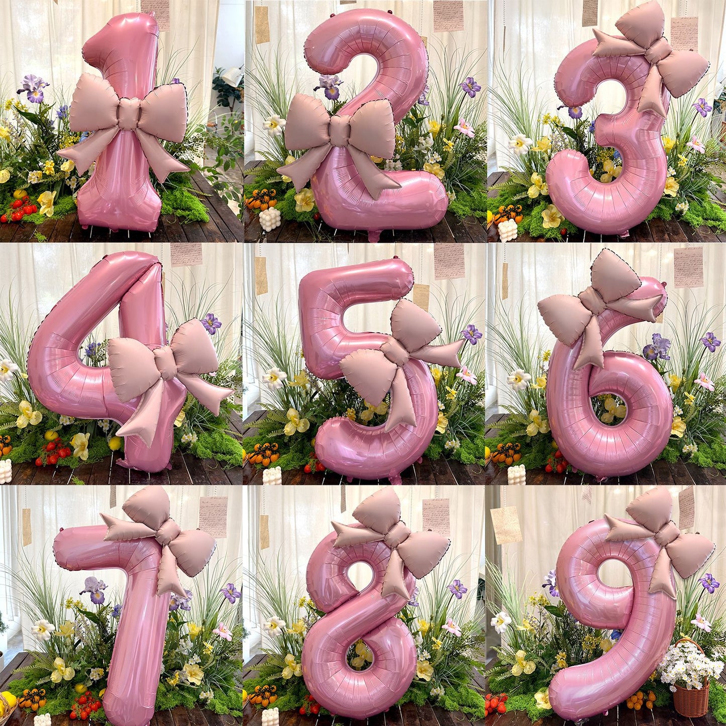 40inch Large Number Matte Bowknot Balloons Baby Birthday Party Decor Min.50PCS