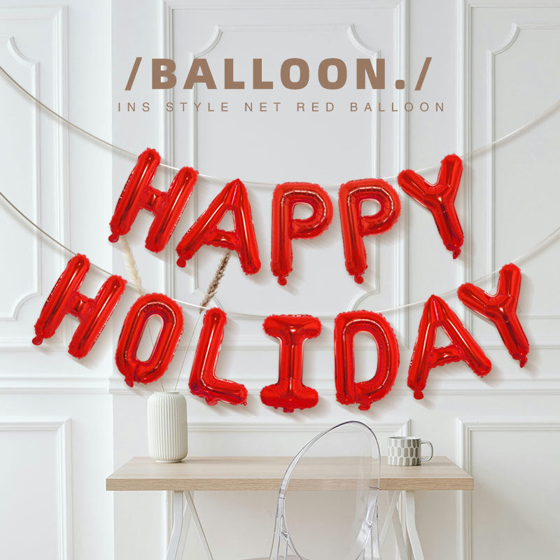 Happy Holidays Aluminum Foil Balloons for decoration