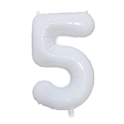 Billion Balloons 32Inches Birthday Anniversary Balloons White Crown Number Foil Balloon