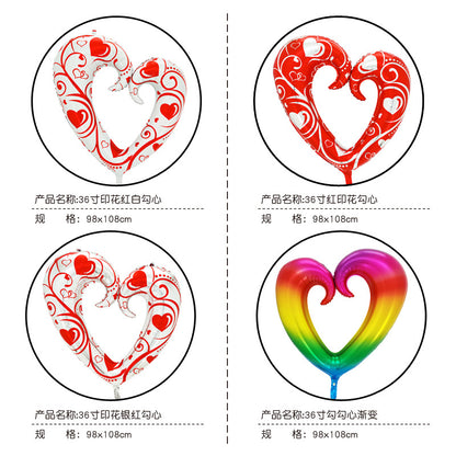 Aluminum Foil Heart Balloons for Valentine Wedding