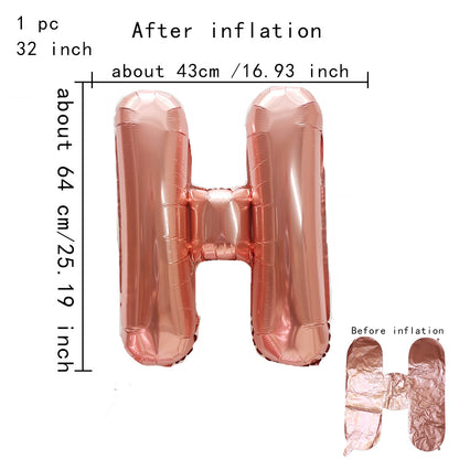 32inch Rose Gold Capital Letters Aluminum Foil Balloons for Birthday Party New Year's Eve Party Wedding Decoration