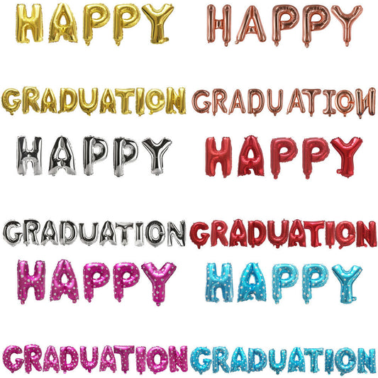 High School Graduation Set Aluminum Foil Balloons Hat Photo Frame Balls Min.50PCS
