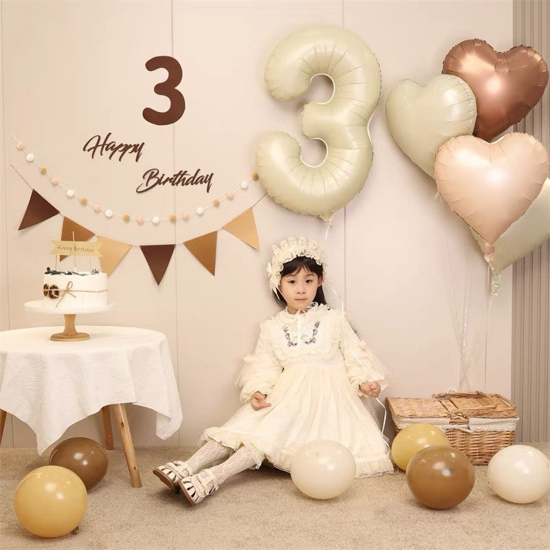 Billion Balloons 32Inch Cream Caramel Color Theme Number Balloons